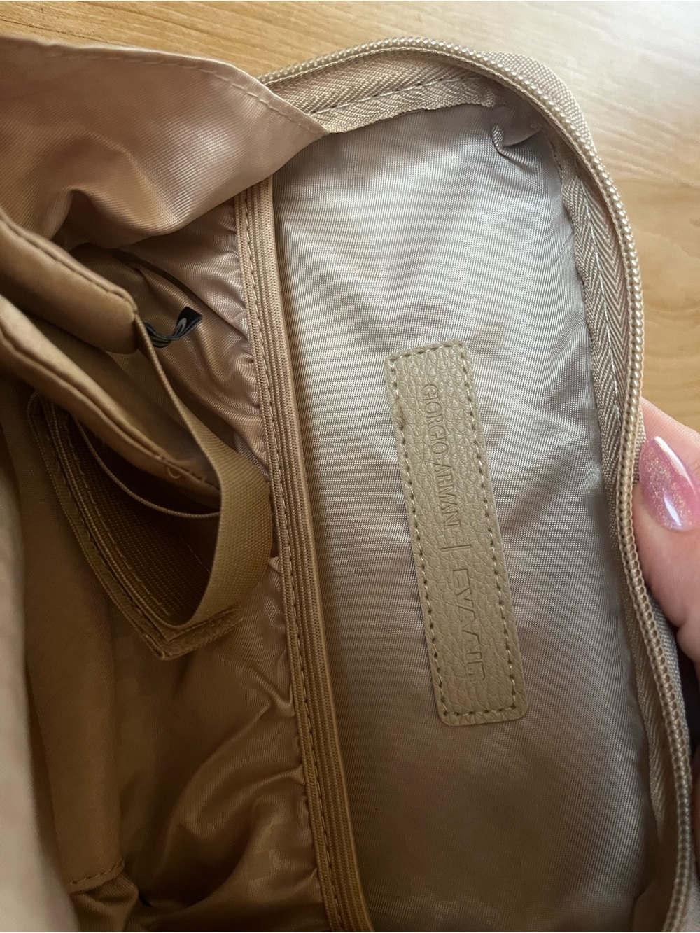 Tan Giorgio Armani Men’s Crossbody / Travel Pouch